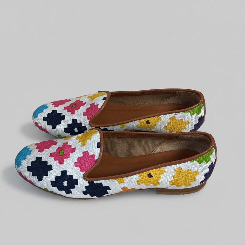 Ramon Tenza bright multicolor Taylor flats, size 8